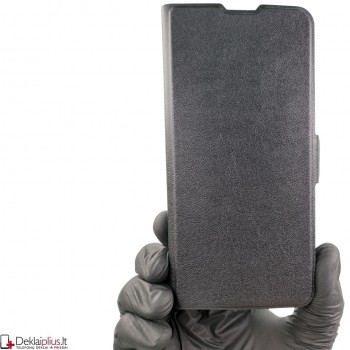 Smart Slim dirbtinos odos dėklas  - juodas (telefonams Samsung S21 Fe)